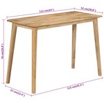 vidaXL Table à dîner 112x52x76 cm bois de manguier massif