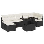vidaXL Ensemble de canapé de jardin 8 Pièces Noir Poly rotin
