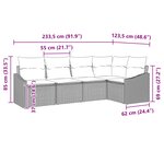 vidaXL Ensemble de Canapés avec coussin 5 Pièces Marron polyrotin