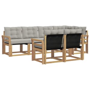 vidaXL Ensemble de canapés d'extérieur 7 pc Blanc et gris clair
