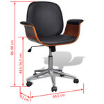 vidaXL Chaise pivotante Bois courbé et similicuir