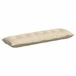 vidaXL Coussin de Dos Crème 160 x 19 x 50 cm tissu