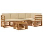 vidaXL Ensemble de canapé d'angle avec coussin 6 Pièces Naturel et Beige