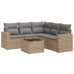 vidaXL Salon de jardin avec coussins 6 Pièces beige résine tressée