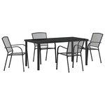 vidaXL Ensemble de salle à manger pour jardin 5 Pièces Anthracite Acier