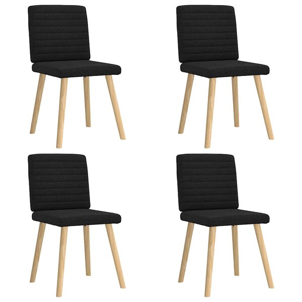 vidaXL Chaises à manger lot de 4 noir tissu