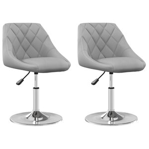vidaXL Chaises pivotantes à manger lot de 2 Gris clair Velours