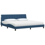 vidaXL Lit avec matelas Hanko bleu 200x200 cm tissu