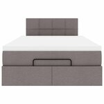 vidaXL Cadre de lit ottoman avec matelas taupe 120x200 cm tissu