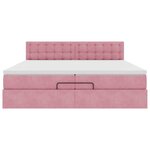 vidaXL Cadre de lit ottoman avec matelas rose 200x200 cm velours