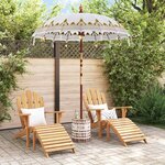 vidaXL Parasol balinais avec base Crème 185 x 185 x 260 cm