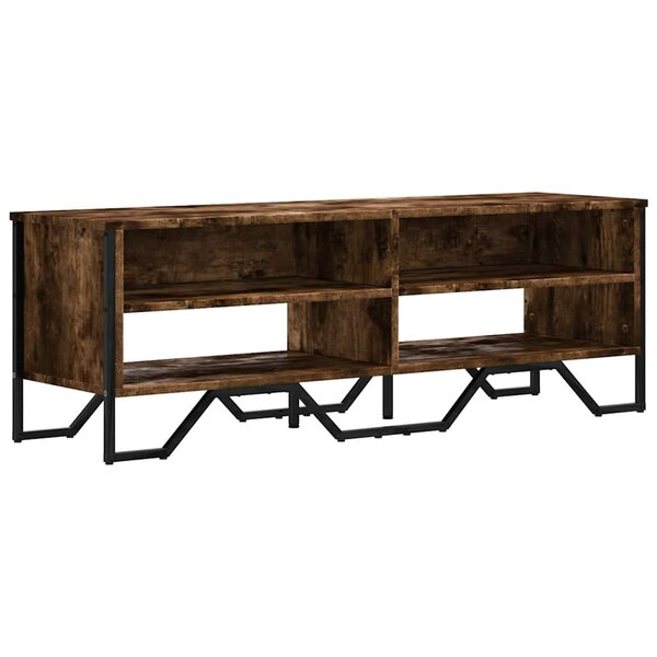 vidaXL Meuble TV chêne fumé 122x34x41 cm bois d'ingénierie