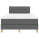 vidaXL Lit à ressort LED avec matelas Gris foncé 120 x 190 cm tissu