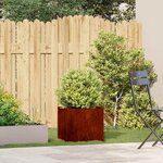 vidaXL Jardinière rouillé 40x40x40 cm acier inoxydable