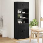 vidaXL Armoire de rangement Chêne noir 80 x 42 5 x 225 cm
