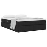 vidaXL Lit avec rangement et matelas Noir 140 x 190 cm Polyester