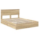 vidaXL Lit de Rangement Chêne Sonoma 160 x 200 cm Bois d'ingénierie