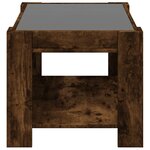 vidaXL Table basse avec LED chêne fumé 73x53x45 cm bois d'ingénierie