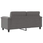 vidaXL Canapé à 2 places Gris foncé 140 cm Tissu microfibre