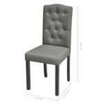 vidaXL Chaises à manger lot de 2 gris tissu