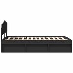 vidaXL Cadre de lit avec tête de lit Noir 120 x 190 cm Pin massif