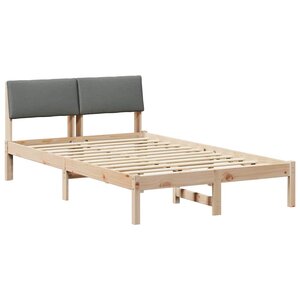 vidaXL Cadre de lit avec tête de lit marron et gris foncé 120 x 190 cm