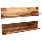 vidaXL Étagères murales 2 Pièces 118 x 26 x 20 cm Bois de Sesham massif