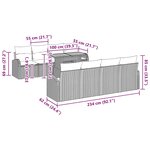 vidaXL Ensemble de canapé de jardin 7 Pièces Gris 100 x 55 x 73 cm