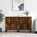 vidaXL Buffets 2 Pièces chêne fumé bois d'ingénierie