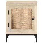 vidaXL Table de chevet 40x30x50 cm Bois de manguier et canne naturelle
