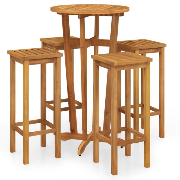 vidaXL Ensemble de bar de jardin 5 Pièces bois d'acacia solide