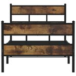 vidaXL Cadre de lit en métal sans matelas chêne fumé 90x200 cm