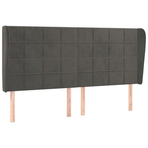 vidaXL Tête de lit avec oreilles Noir 163x23x118/128 cm Velours