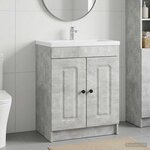 vidaXL Armoire sous évier de salle de bain Gris béton