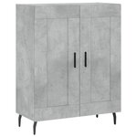 vidaXL Buffet haut Gris béton 69 5x34x180 cm Bois d'ingénierie