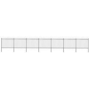 vidaXL Clôture de jardin avec dessus en lance Acier 11 9 x 1 5 m Noir