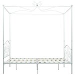 vidaXL Cadre de lit sans matelas avec baldaquin blanc 140x200 cm métal
