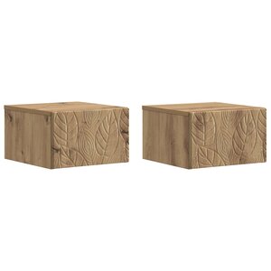 vidaXL Table d'appoint murale 2 pièces Chêne artisanal