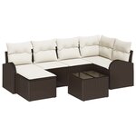 vidaXL Canapés de Jardin 6 Pièces avec coussins gris en poly rattan