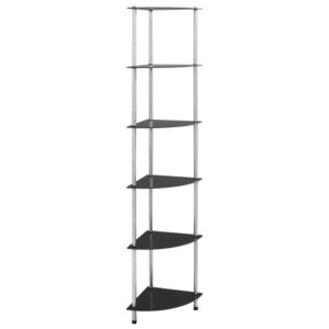 vidaXL Étagère à 6 niveaux Noir 30x30x160 cm Verre trempé