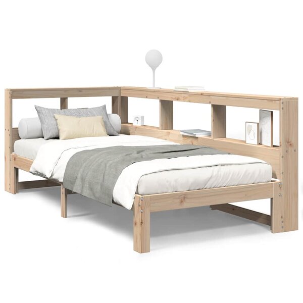 vidaXL Lit bibliothèque sans matelas 75x190 cm bois de pin massif