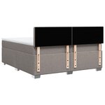 vidaXL Sommier à lattes de lit avec matelas Taupe 200x200 cm Tissu