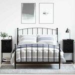 vidaXL Cabinet de chevet avec tiroir 2 Pièces Chêne noir 32 x 42 x 70 cm