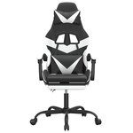 vidaXL Chaise de jeu avec repose-pied Noir et blanc Similicuir