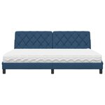 vidaXL Lit avec matelas bleu 200x200 cm tissu
