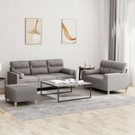 vidaXL Ensemble de canapés 3 Pièces avec coussins taupe tissu