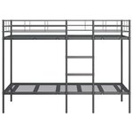 VidaXL Lit superposé sans matelas noir 90x190 cm acier