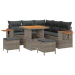 vidaXL Ensemble de canapé de jardin 8 Pièces Gris polyrotin