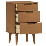 vidaXL Table de chevet MOLDE Marron 40x35x65 cm Bois de pin solide