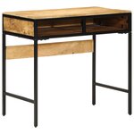 vidaXL Bureau 80x50x75 cm Bois Massif Manguier Brut